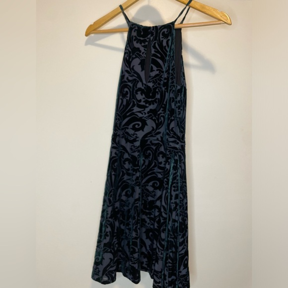 Deep Green Velvet Fit and Flare Mini Dress from Aqua by Bloomingdale’s - Picture 2 of 5